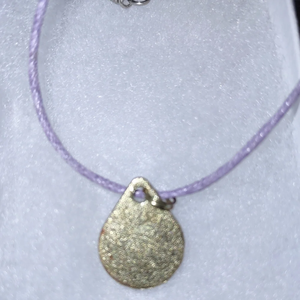 Vintage Gold Bunny Pendant On Orchid Cord